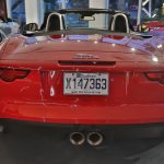 Vue arrière d'une Jaguar FType 2018 rouge - EXO Automobiles