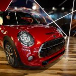 Vue d'ensemble Mini Cooper S Convertible rouge 2017 - EXO Automobiles